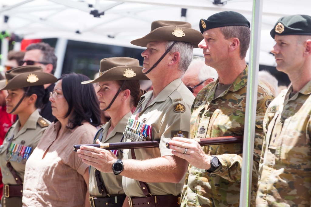 Military Personnel at Canungra Vietnam Memorial opening at Kokoda Barracks