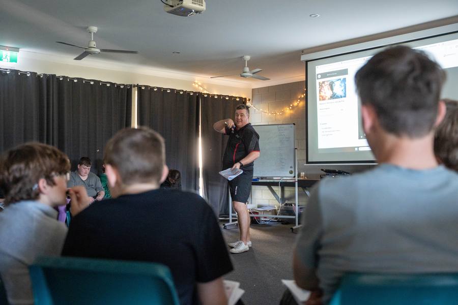 A workshop in the hall at Kokoda Park